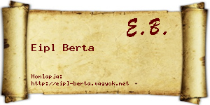 Eipl Berta névjegykártya